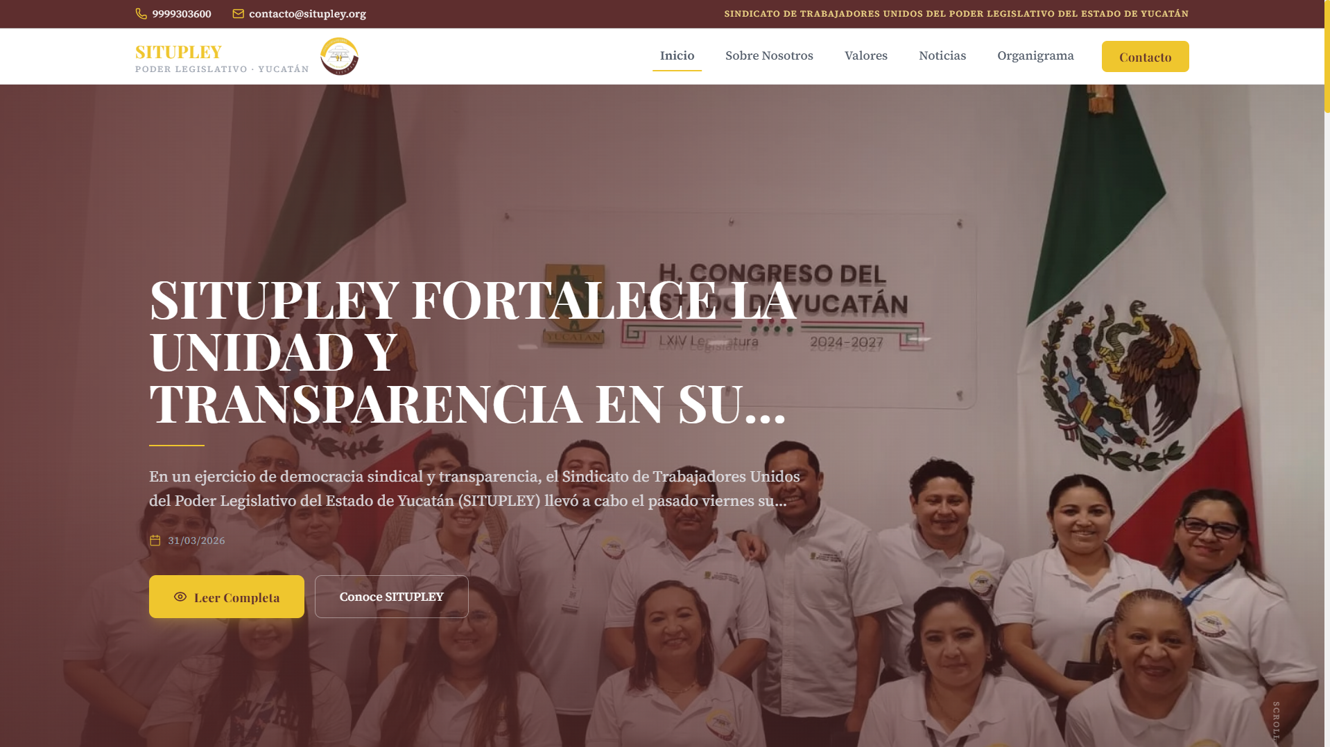 Portal institucional para sindicato del Poder Legislativo de Yucatán